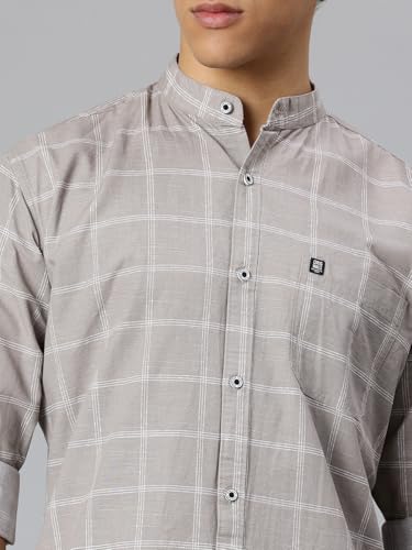 Image of Majestic Man Men's Pure Cotton Mandarin Collar Slim Fit Casual Shirt