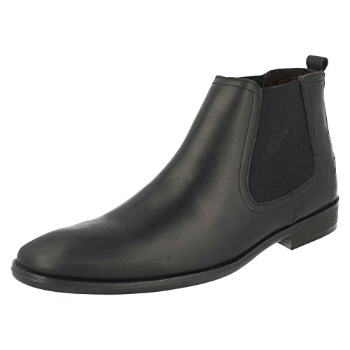 Base London - Botas para Hombre Negro Negro (Waxy Black)