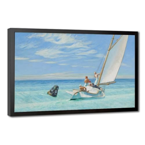 Tableau moderne impression sur toile Ground Swell Edward Hopper 20,3x30,5 cm