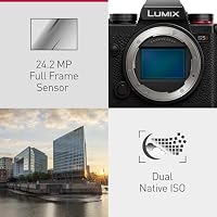 Panasonic DC-S5DWE-K Lumix S5D Full Frame Mirrorless Camera Body, 24.2MP, 4K 60P Recording, Live View Finder, Free Angle Monitor, Wi-Fi, Bluetooth, with S-R1840E 18-40mm & S-S50ME 50mm Lenses, Black – Ansicht 5