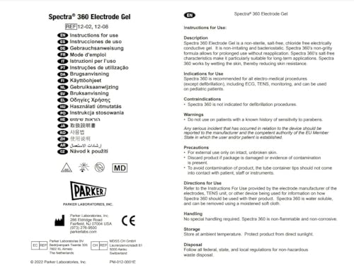 Spectra 360 Electrode Gel - Parker Laboratories - 8.5 oz Tube - (Pack of 5)