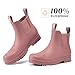 HISEA Women's Short Rain Boots Fashion Waterproof Chelsea Boots Ankle Garden Shoes for Ladies Non Slip Outdoor Work Booties Lightweight Rubber Rainboots with Comfort Insole, Size 7.5 Hawthorn Red