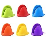 6 Piezas Guantes de Silicona Resistentes Al Calor para Cocina, Agarraderas de Cocina para Hornear, Guante Cocina de Silicona, Agarre para Ollas, Mini Guantes de Horno, para Cocinar, Hornear