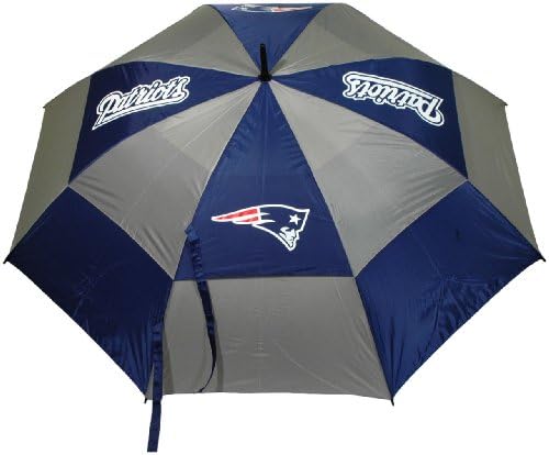 Team Golf NFL New England Patriots 62" Golf Umbrella with Protective Sheath, Double Canopy Wind Protection Design, Auto Open Button