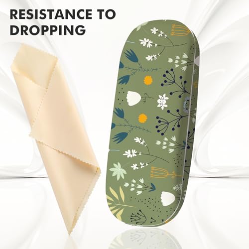 Image of Glasses Case Hard Shell,Portable Protective Eyeglasses Case, Eyeglass Holder Box with Cleaning Cloth,for Women Men