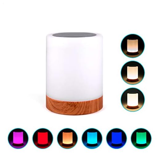 Lampara decorativa tactil con luz LED de colores para mesa, sobremesa o mesilla de noche | Lamparita RGB pequeña y recargable, de diseño moderno para decoracion de jardin, terraza, salon o habitacion