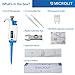 MICROLIT - Single-Channel Pipettes with Adjustable Volume, Accurate and Calibrated Micropipette for 2-20ul Liquid Capacity, Compatible with 20ul Pipette Tips