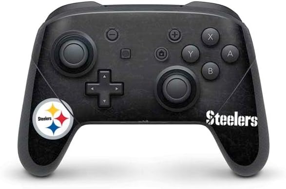 Skinit Decal Gaming Skin Compatible with Nintendo Switch Pro Controller - Officially Licensed NFL Pittsburgh Steelers Zone Block Design