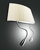 Fabas Luce Dorotea LED Wandleuchte, E27, Höhe: 42cm, Plissee beige