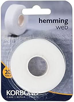 KORBOND Iron-On Hemming Tape, Fusible Web, White, 20m x 20mm, Clothing Hems