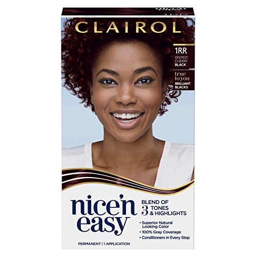 Clairol Nice'n Easy Permanent Hair Dye, 1RR Deepest Cherry Black ...