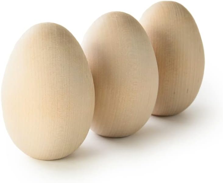 200 Pcs of 3-1/4" Sm Wood Goose Eggs 3-1/4" Tall x 2-3/16" Wide Flat Bottom for Standing