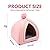 Small Animal Pet Winter House,Pet Tent Cave Bed for Cats/Small Dogs,Guinea Pig Bed,Cat Bed House,Rabbit Bed Warm Guinea Pig Cave Beds with Removable Cushion for Hamster Small Animals,25x25CM Pink