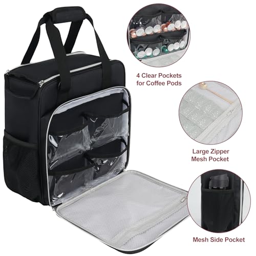 Image of LEFOR.Z Coffee Maker Travel Bag Compatible with Keurig K-Mini /K-Mini Plus /Mate Plus,Single Serve Coffee Brewer Carrying Case with Multiple Pockets for K-Cup Pods & Accessories(Bag Only)