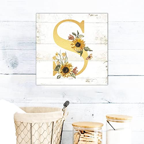 Lettre S dorée monogramme 40cm pour décoration murale de bureau - 3