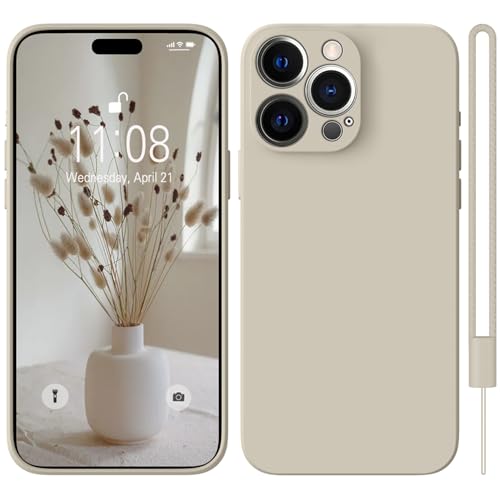 HGH für iPhone 15 Pro Hülle Silikon mit Lanyard, Handyhülle Ultra Dünne Rundumschutz mit Weichem Microfiber-Innenfutter Stoßfeste Kratzfest Schutzhülle für iPhone 15 Pro 6.1" Beige HGH für iPhone 15 Pro Hülle Silikon mit Lanyard, Handyhülle Ultra Dünne Rundumschutz mit Weichem Microfiber-Innenfutter Stoßfeste Kratzfest Schutzhülle für iPhone 15 Pro 6.1" Beige