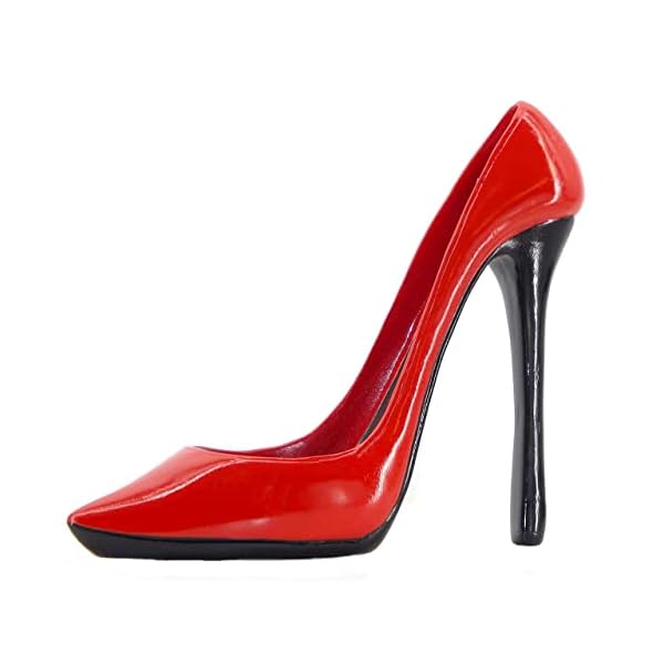 Bellaa 21381 Wine Bottle Holder Shoe Red Black High Heel Shaped Stiletto 8 Inch Tall - Image 7