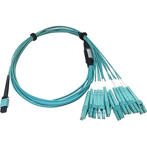 Tripp Lite 400Gb Ethernet Fiber Optic Cable, Multimode 50/125 Om4 Breakout Cable, Plenum Rated, 24F Mtp/Mpo-Pc To 8X Lc Duplex (F/M), 1M, Aqua (N846D-01M-24Caq) #TOP15
