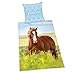 Produktbild Herding Young Collection Bettwäsche-Set, Pferde Wendemotiv, Bettbezug 135 x 200 cm, Kopfkissenbezug 80 x 80 cm, Baumwolle/Renforcé