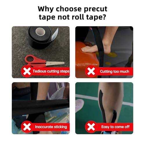 Image of Precut Kinesiology Tape for Knees, 10 Pcs, 5 Colors - Knee Support & Stability, Knee Pain Relief Athletic Tape - Waterproof & Elastic, Breathable Hypoallergenic Latex-Free Tape
