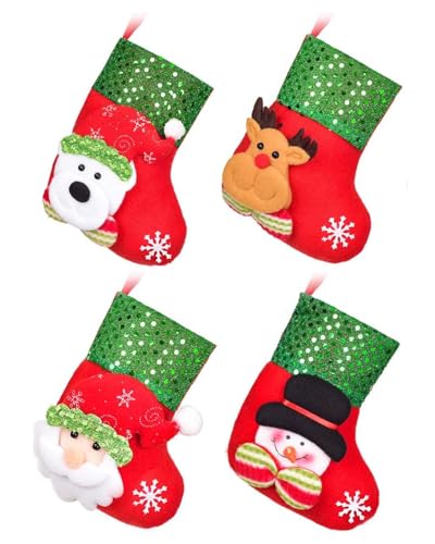 Image of 4 PCS Christmas Stockings, Stockings Christmas, Christmas Stocking Classic Socks for Xmas Home Decor, Christmas Socks, Christmas Stockings, Christmas Decorations Items, Christmas Decorations