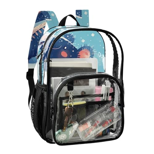 Tasminian Dark Blue Winter Backpack For School Clear Clear Book Bag For Boys Transparent Seethrough Heavy Duty For2
