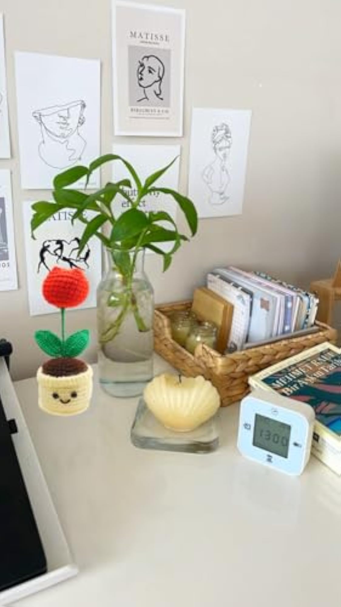 Red Tulip Mini Pot with Smiley Face