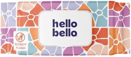Hello Bello Premium Wipes, Designed for Sensitive Skin with Chamomile & Aloe Extracts, Flower Pop (18 Resealable Packets = 1080 Total Wipes) - 1
