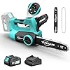 YARDCARE Motosega a Batteria 12 Pollici con Display LED, Motore Brushless 1200W, Batteria 4Ah al Litio e Caricatore, Tensione Catena Senza Attrezzi, Lubrificazione Automatica, con Gancio