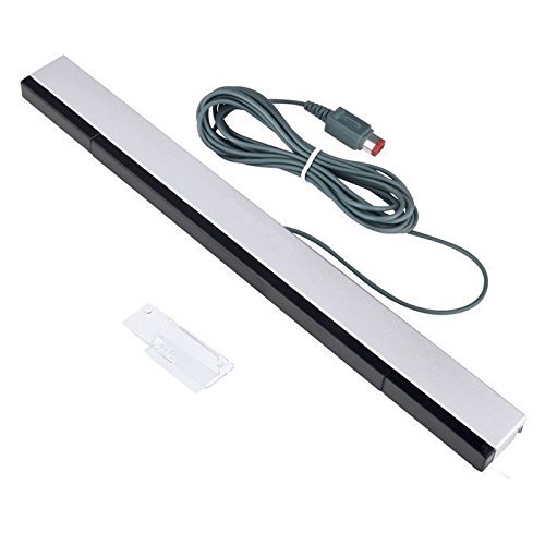 Wired Infrared IR Ray Motion Sensor Bar for Nintendo Wii and Wii U Console (Silver/Black)
