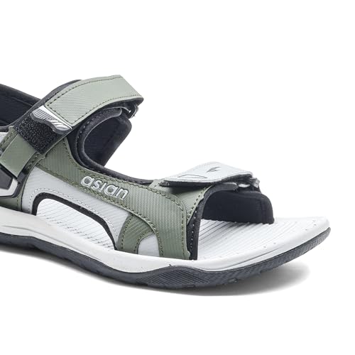 Image of ASIAN Vistara-42 Men's Sandals | Soft Cushion Footbed, Adjustable Velcro Straps & Anti-Slip Grip Sole | Lightweight, Durable & Comfortable Sandals for Walking, Daily Use, Beach & Travel