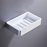 【Diseño detallado】Esta jabonera se compone de dos partes, que se pueden desmontar durante la limpieza y no es necesario quitar completamente. Es muy conveniente. El diseño inferior hueco puede drenar bien el agua y mantenerla seca.