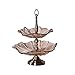 QPLKKMOI 2-Tier Tabletop Countertop Fruit Basket Stand, Accueil Cristal Verre Plat Tabletop Fruit