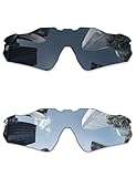 Combine8 2 Pieces Ploarized Replacement Lenses for Oakley Radar EV Path OO9208/Radar EV Path Asian Fit (AF) OO9275 Sunglasses - Black + Silver Titanium