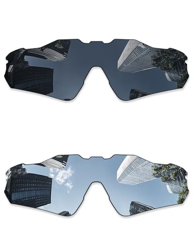 Combine8 2 Pieces Ploarized Replacement Lenses for Oakley Radar EV Path OO9208/Radar EV Path Asian Fit (AF) OO9275 Sunglasses - Black + Silver Titanium
