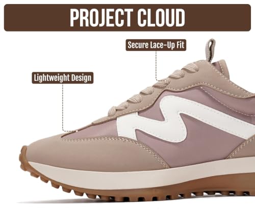 Image of Project Cloud Trendy Fashion Sneakers for Women 2026 - Memory Foam and Non-Slip Comfortable Casual Ladies Shoes for Womens Fashion Sneakers - Lightweight Lace-up Shoes (Lecco)