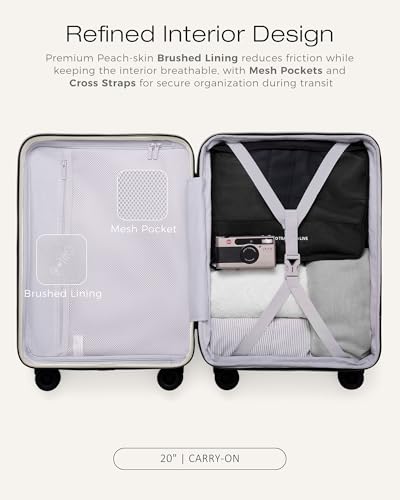 Image of Coolife Luggage Carry-On, Lightweight PC Hardside Suitcase, 20-Inch, Black