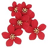 MAGICLULU Pendientes de Flores Decorativas Multilayer Rojos para Mujer, Pendientes de Botón Ligeros y Cómodos, Joyería Bohemia para Fiesta y Uso Diario
