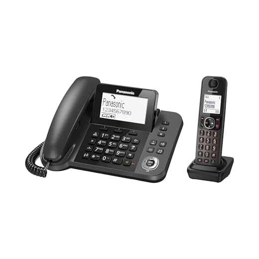 Panasonic KX-TGF310EXM Telefono Digitale Cordless/con Filo, Base e Ricevitore Singolo, Vivavoce, Display LCD Inclinabile, Blocco Chiamate Indesiderate, Alimentazione di Emergenza, Sicurezza DECT, Nero