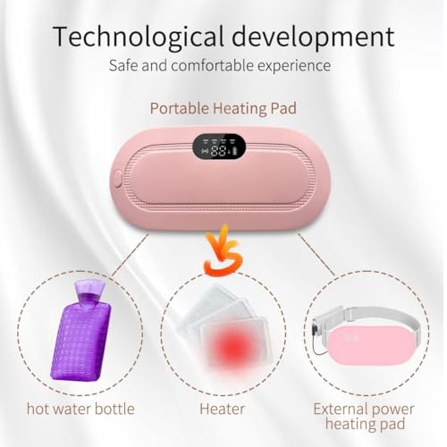 Image of Period Cramp Relief Heating Pad Pain Device With 4 Massage Modes For Menstrual Pain And Belly Or Back Pain Relief, LED Display, Comfortable Belt, Multicolor