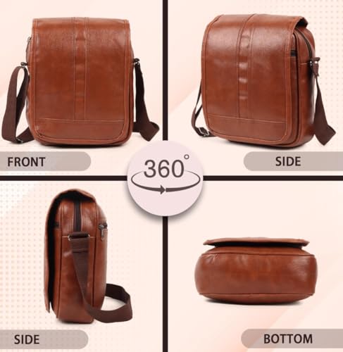 Stylish Crossbody Side Bag for Men Large Sling Bag Messenger Shoulder Tablet Bags for Travel/Office/Business Leather Bag Boys (Tan, Pack of: 1) 3 41BJEbbAXtL. SL500