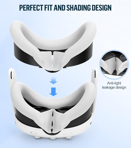 Image of Silicone Cover Set Compatible with Oculus /Meta Quest 3, VR Accessories Protective Cover Includes Controller Grips, Front Shell Headset Cover and Face Cover (White)