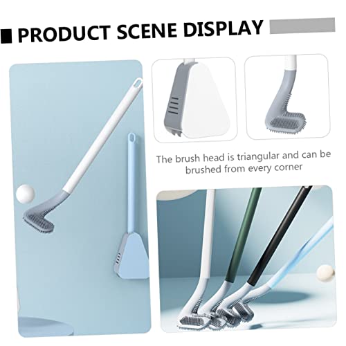 Brosse de toilette manche long silicone blanche Veemoon x2 - 6
