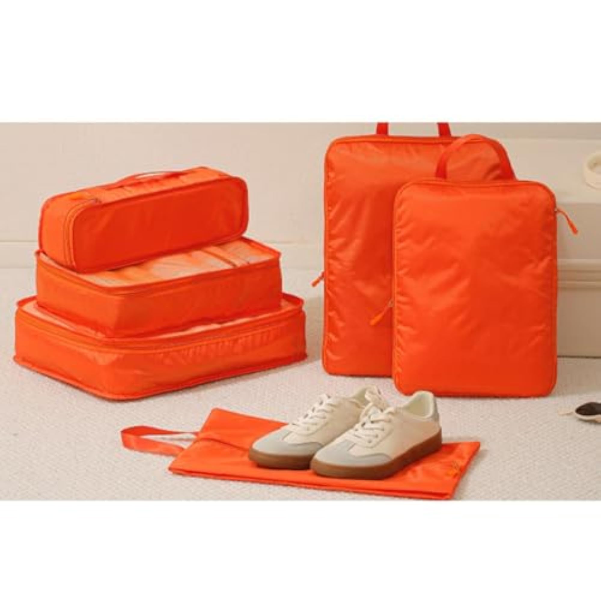 6x Packing Cubes for Travel Space Saving Shoe Bag