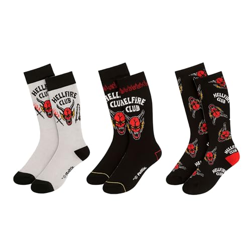 Stranger Things 3er-Pack Socken für Damen und Herren | Set mit bedruckten Strümpfen mit ikonischen Designs der Serie