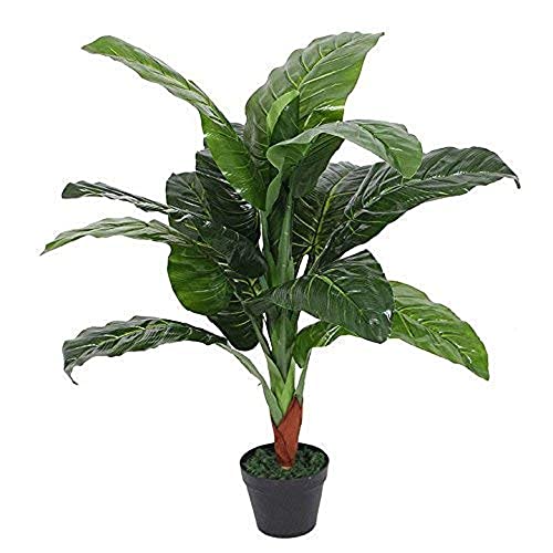 Leaf Design UK Plante d'oreille Artificielle en Plastique Noir 105 cm