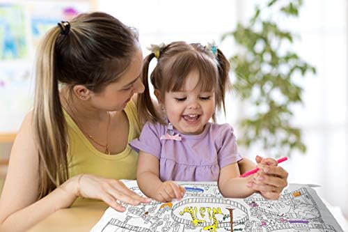 Kids PilowCase Colouring Kit - Colour In Pillow Case with Washable Fabric Felt Tip Pens - Arts & Crafts Childrens Educational Activity - Simply Wash and Reuse Again! (Map)
