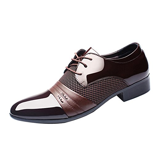 Chaussures de bureau Oxford marron et respirantes pour les réunions et grands événements homme