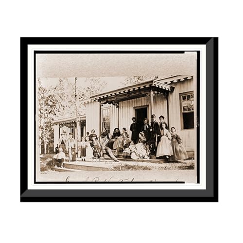 Historic Framed Print, Gen. S.P. Heintzelman and group. Convalescent camp near Alexandria Va., 17-7/8" x 21-7/8"