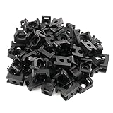 E-outstanding 100-Pack Black 4.5mm Width Cable Tie Saddle Type Mount Base Wires Holder Plastic Cord Management